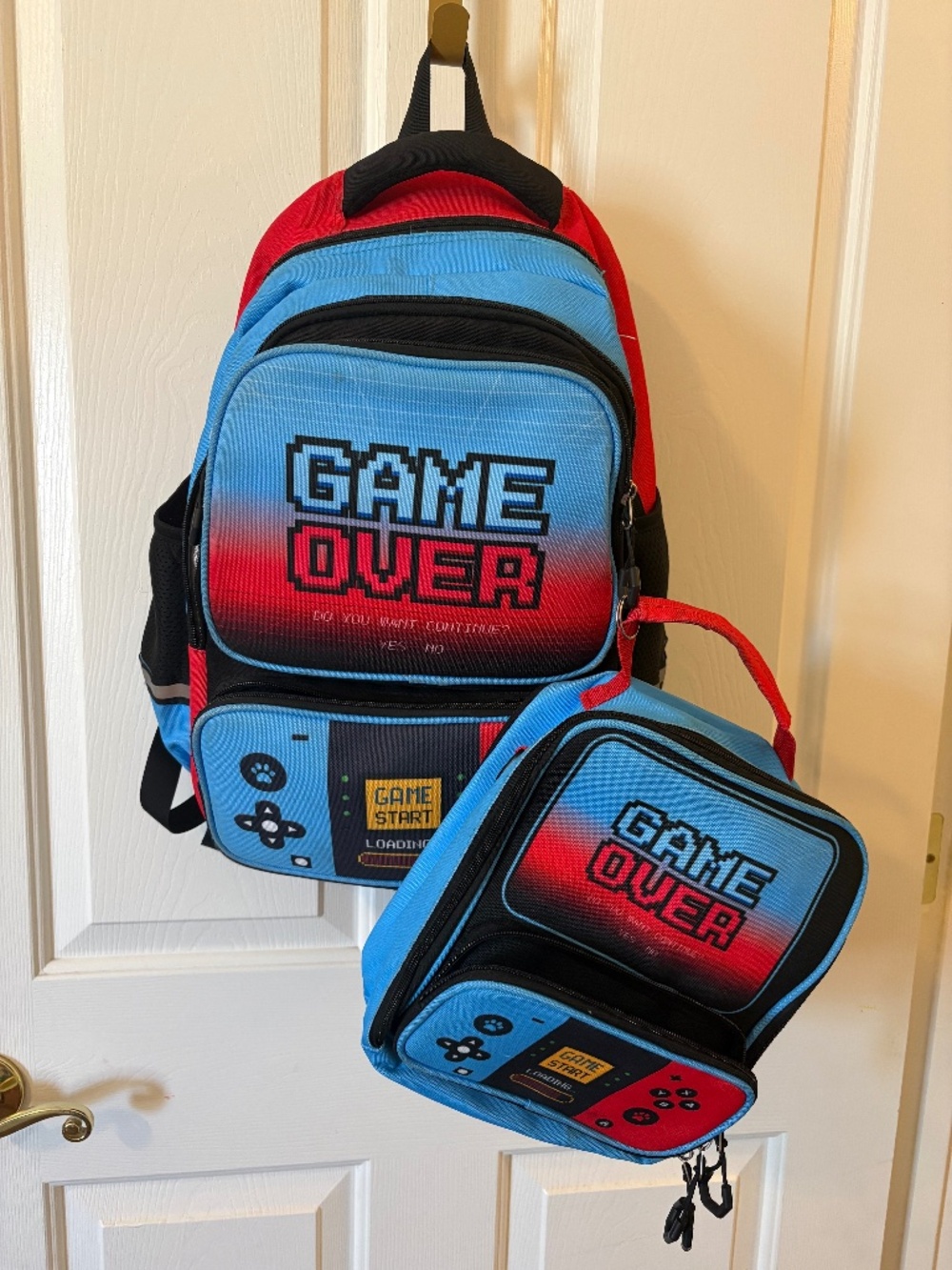 Boys gamer backpack and lunchbox set